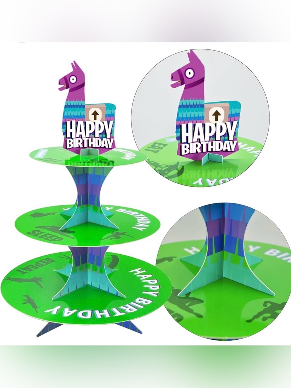 Fortnite-Themed Cupcake Stand & Party Decoration Set